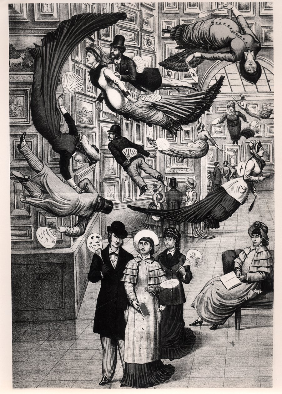 Caricature des visiteurs du Salon de Paris de 1880 - French School