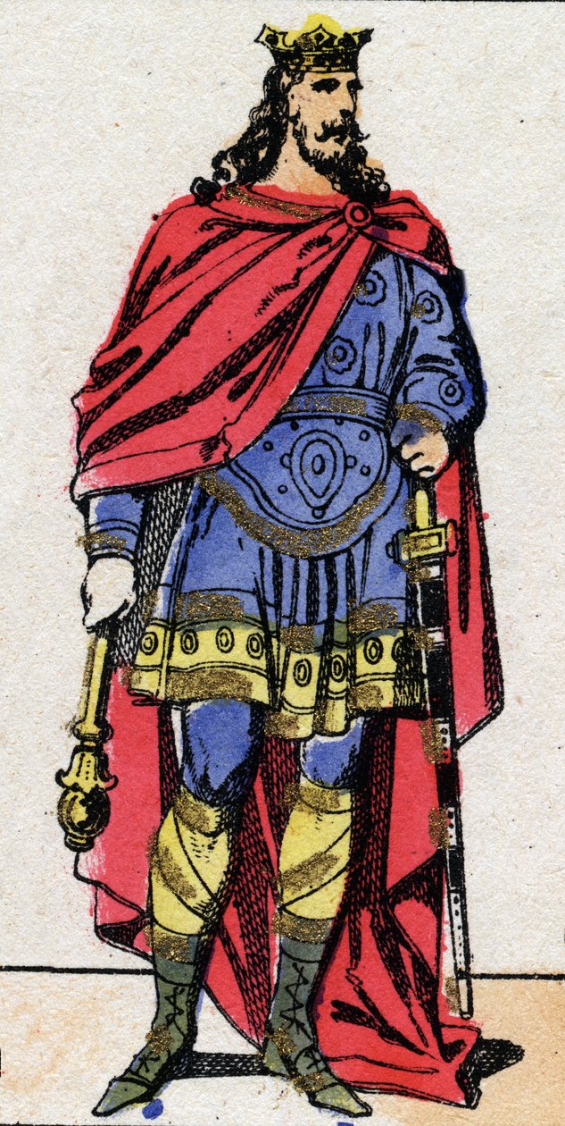 Dynastie carolingienne : Portrait de Louis Ier dit le Pieux ou « le Débonnaire » (778-840) roi des Francs de 814 à 840. Imagerie d