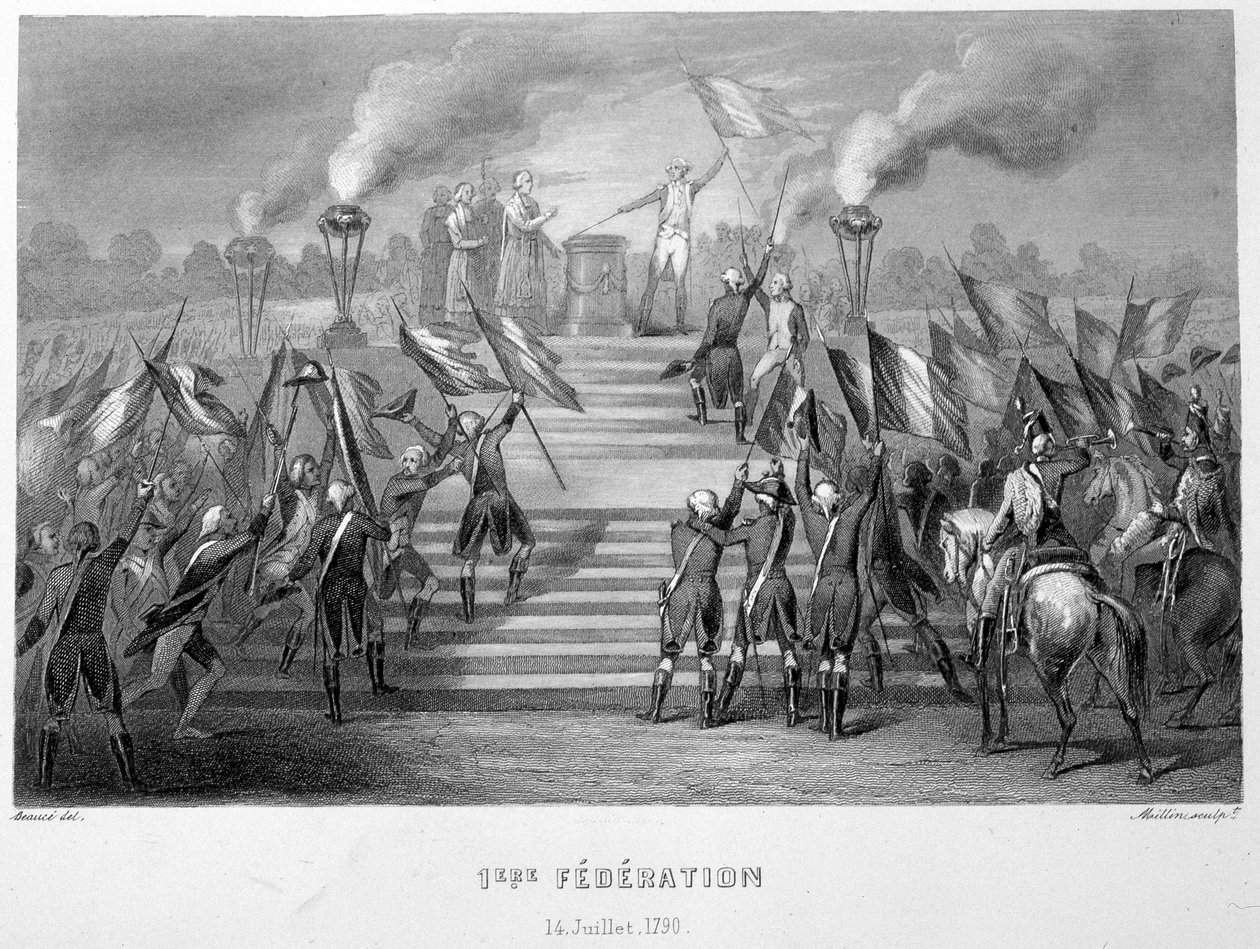 Célébration de la 1ère Fédération Nationale le 14 juillet 1790 sur l