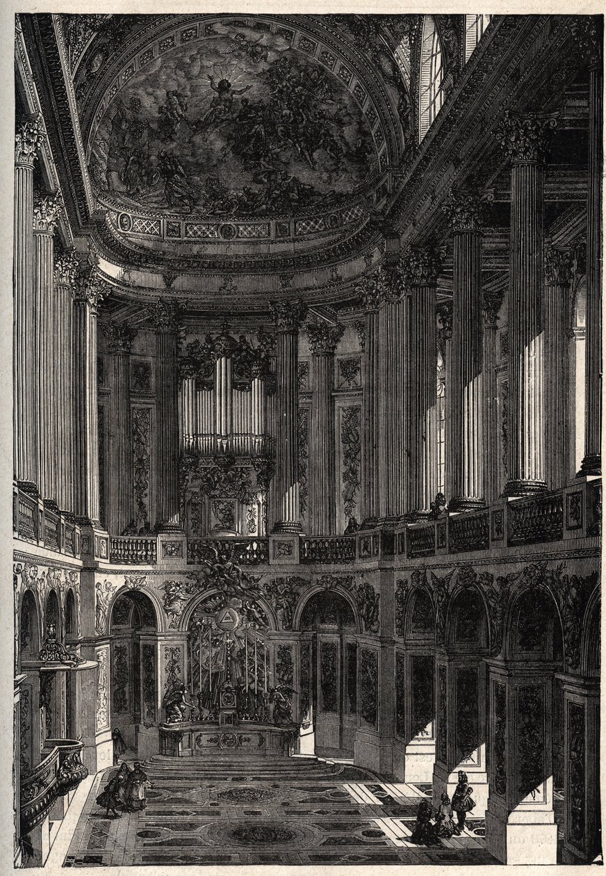 Chapelle du château de Versailles - gravure dans « PATRIE - DESCRIPTION PICTURESQUE DE LA FRANCE EN 6 VOLUMES » par Lucien Huard - fin XIXe siècle - French School
