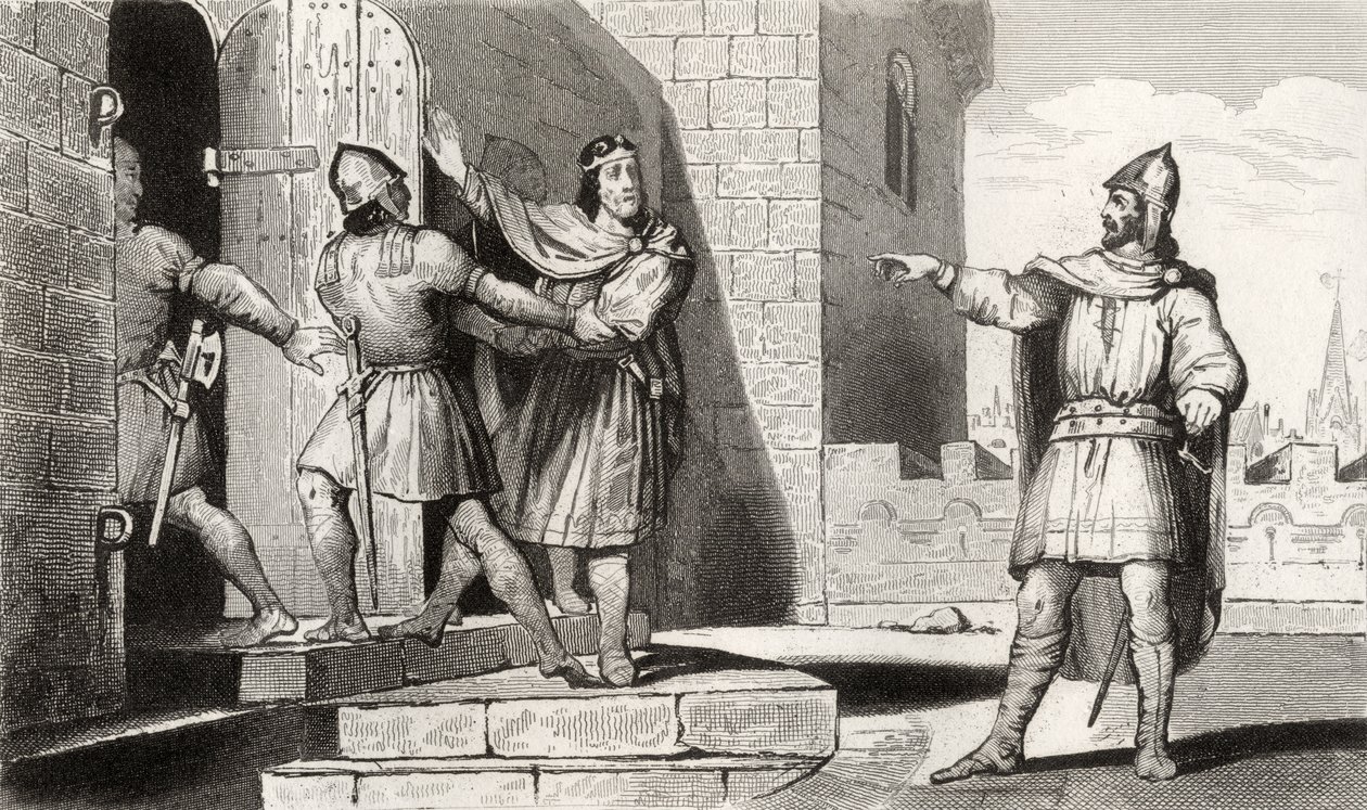 Charles III (879-929) le Simple fait prisonnier par un de ses soldats, de 