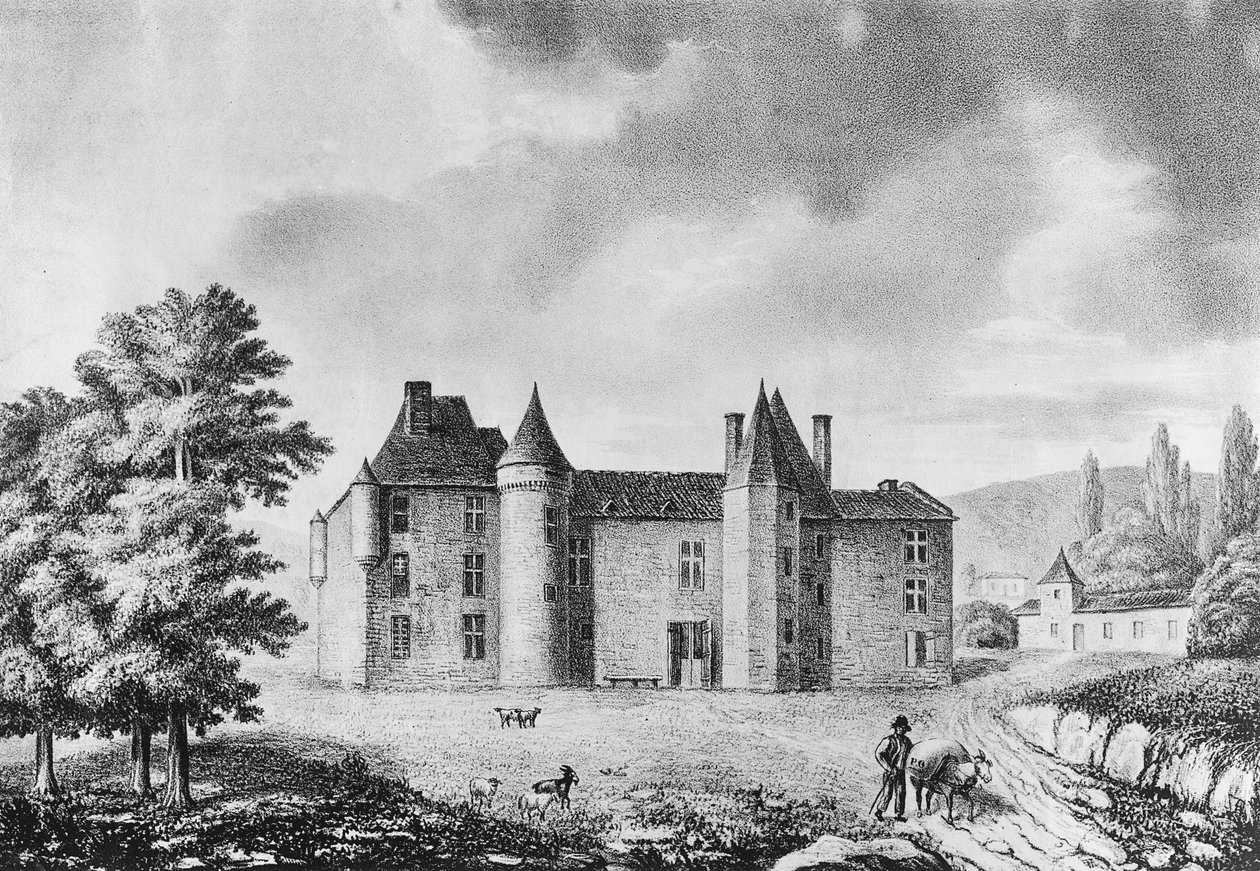 Château de Montaigne, Dordogne (gravure) - French School
