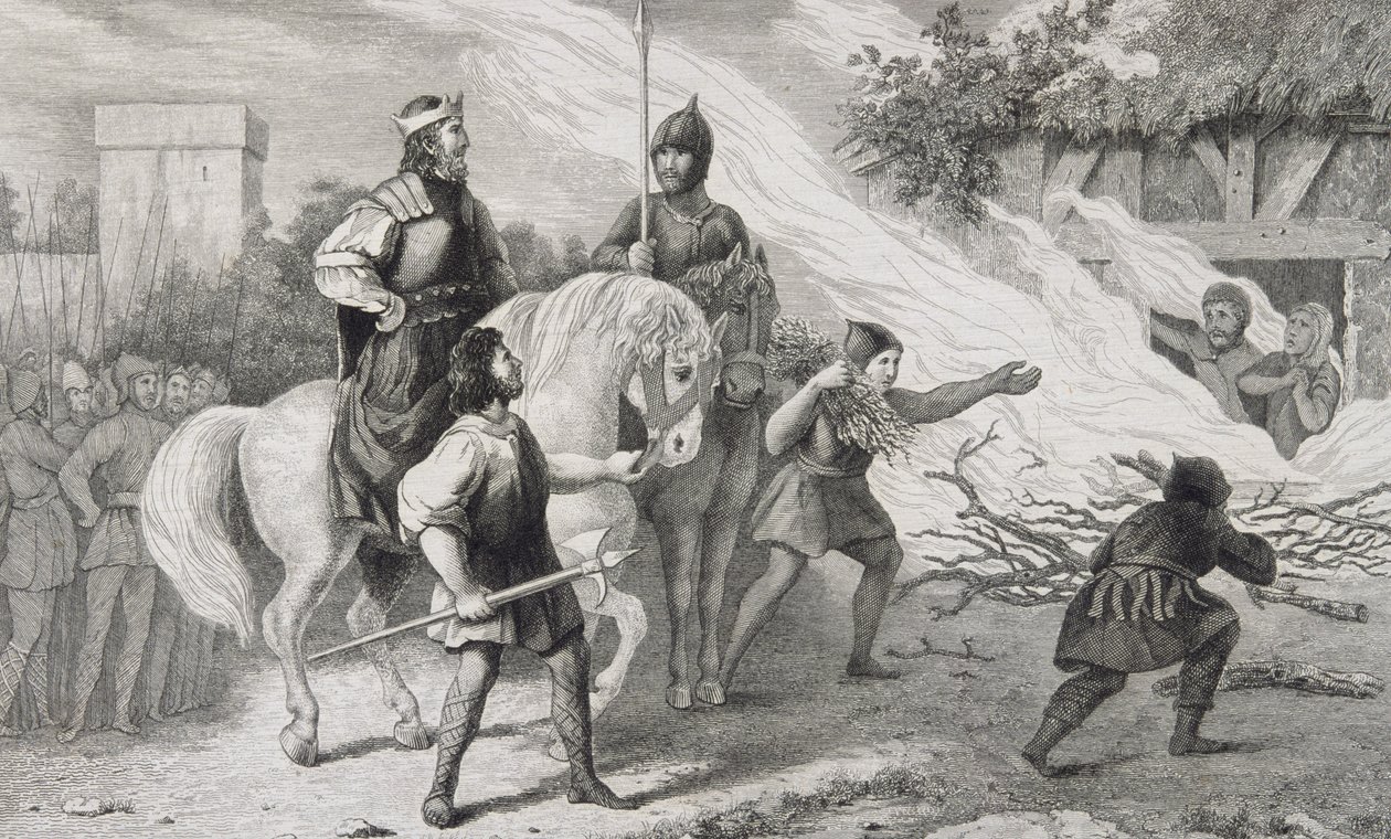 Chlotaire I (497-561) brûle son fils rebelle et sa famille, de 