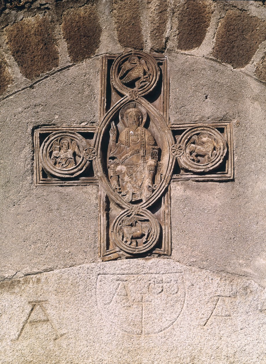 Christ en majesté avec les symboles des évangélistes, IXe-Xe siècle - French School