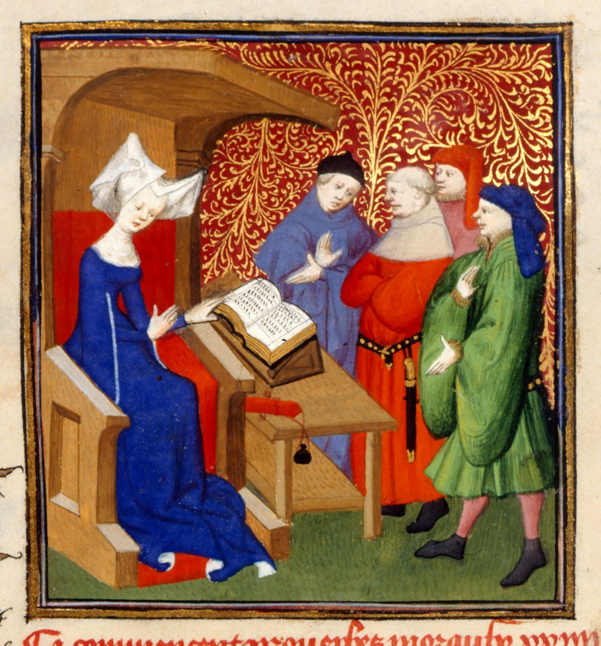 Christine enseignant, MS Harley 4431, f.259v, France, c.1410-14 - French School