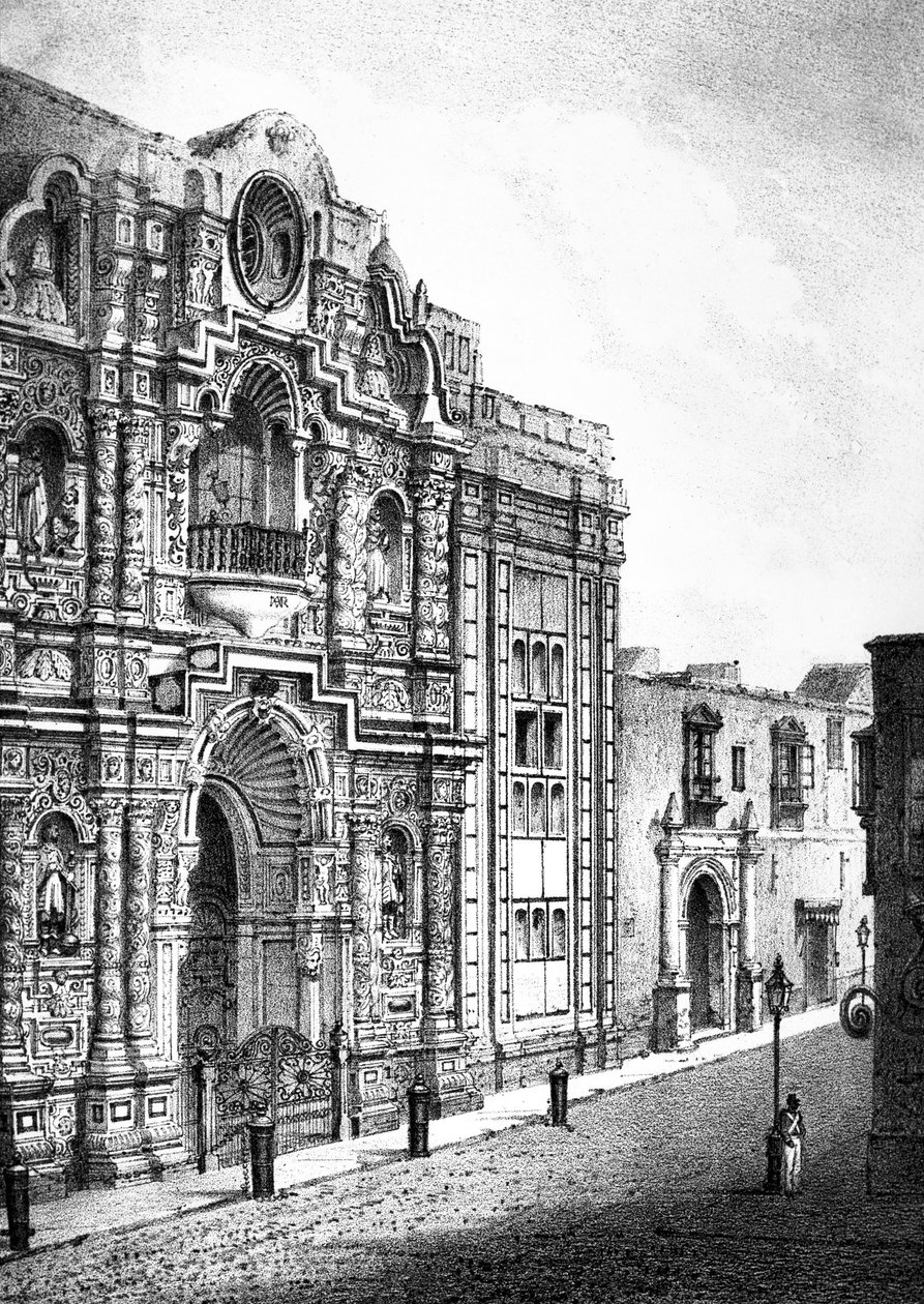 Église de la Miséricorde, Lima (gravure) - French School