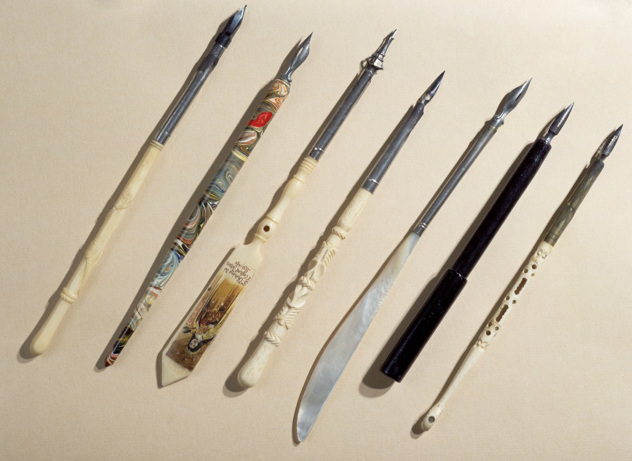 Collection de porte-plumes, début du 20ème siècle - French School