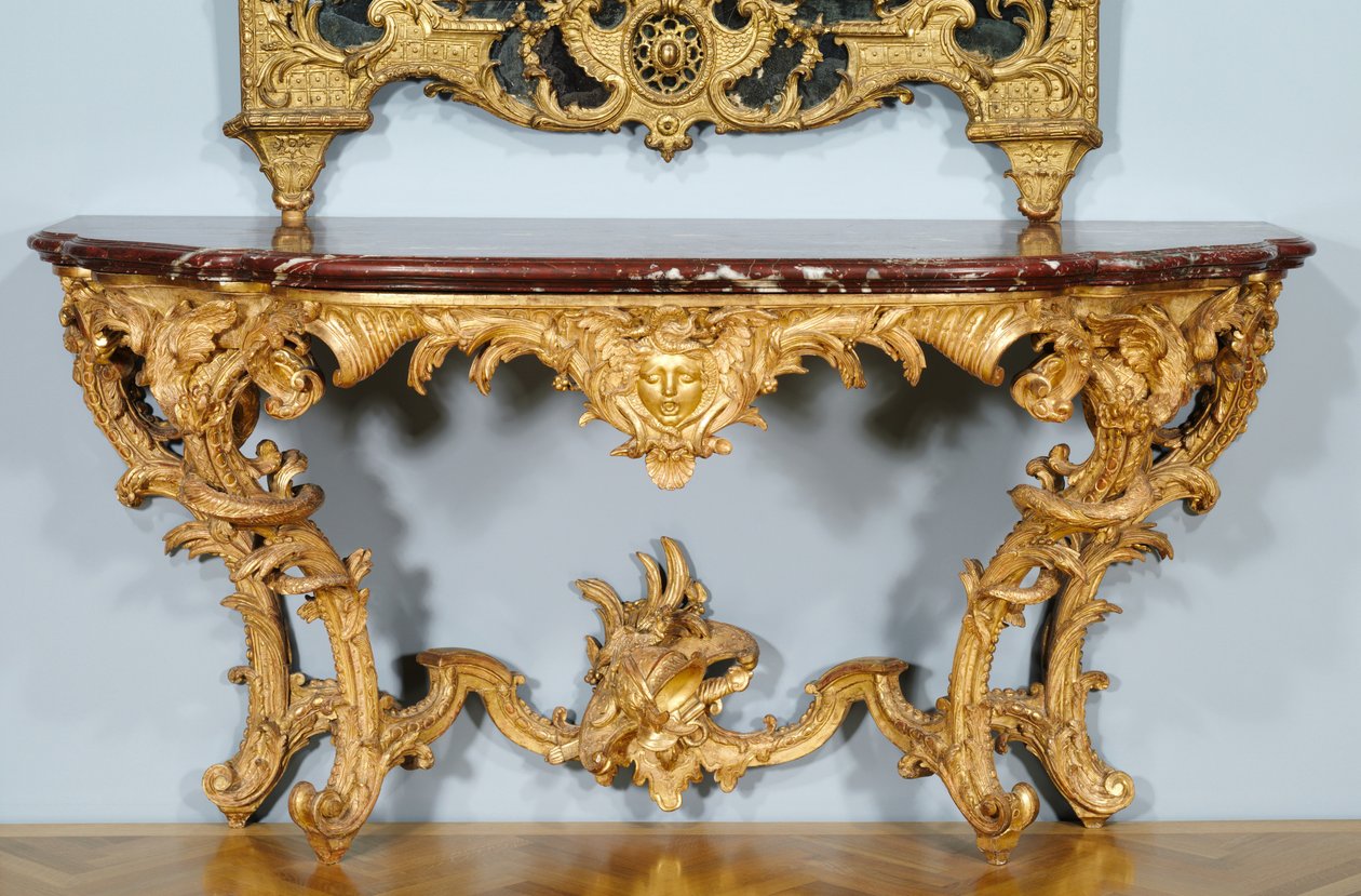 Console, conçue par Jules-Michel Hardouin (1635-1737), fabriquée par Pierre Turpin et Michel II Lange, vers 1725 - French School