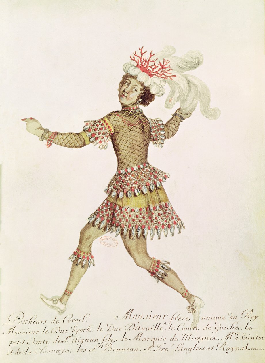 Costume pour un pêcheur de corail pour Le Mariage de Thétis et Pélée de Francesco Cavalli, 1654 - French School