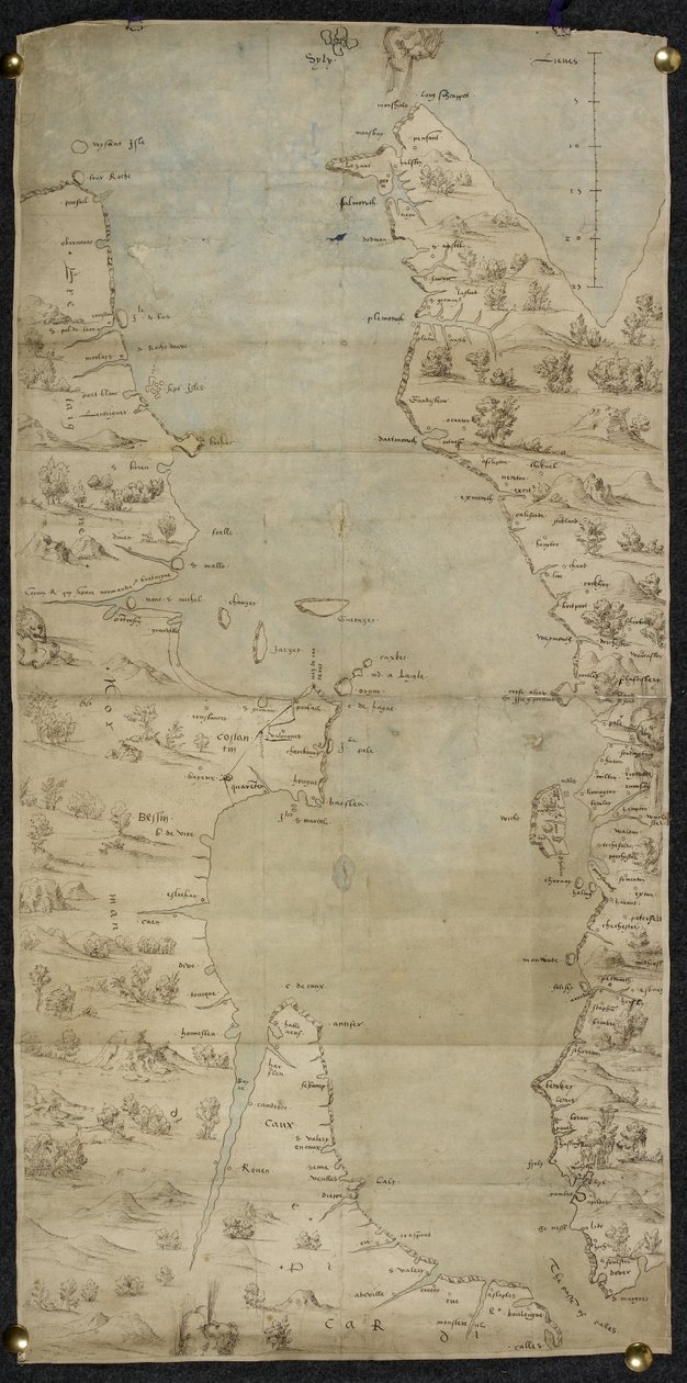 Carte de la Manche (côte sud de l