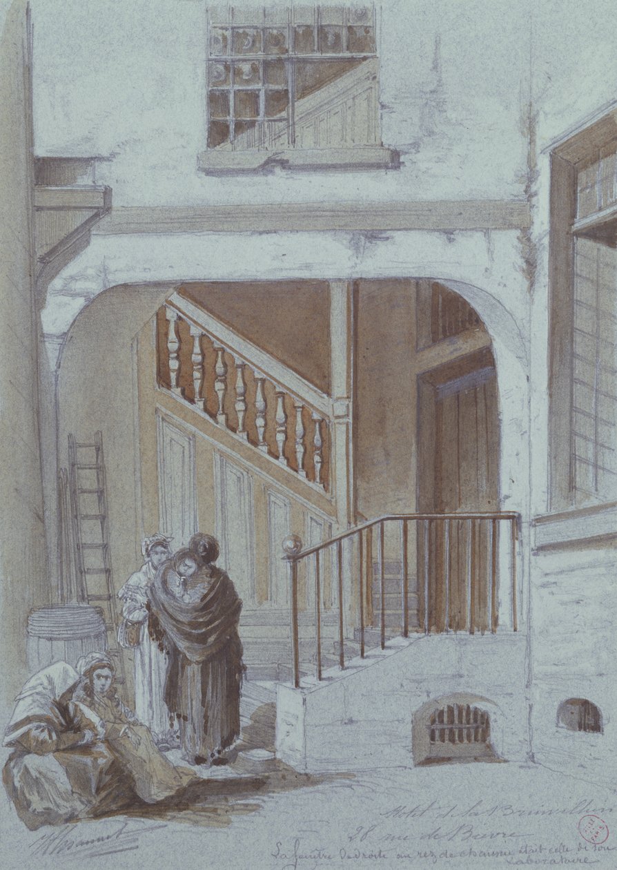Cour et laboratoire de la marquise de Brinvilliers, 28 rue de Bièvre, Paris - French School