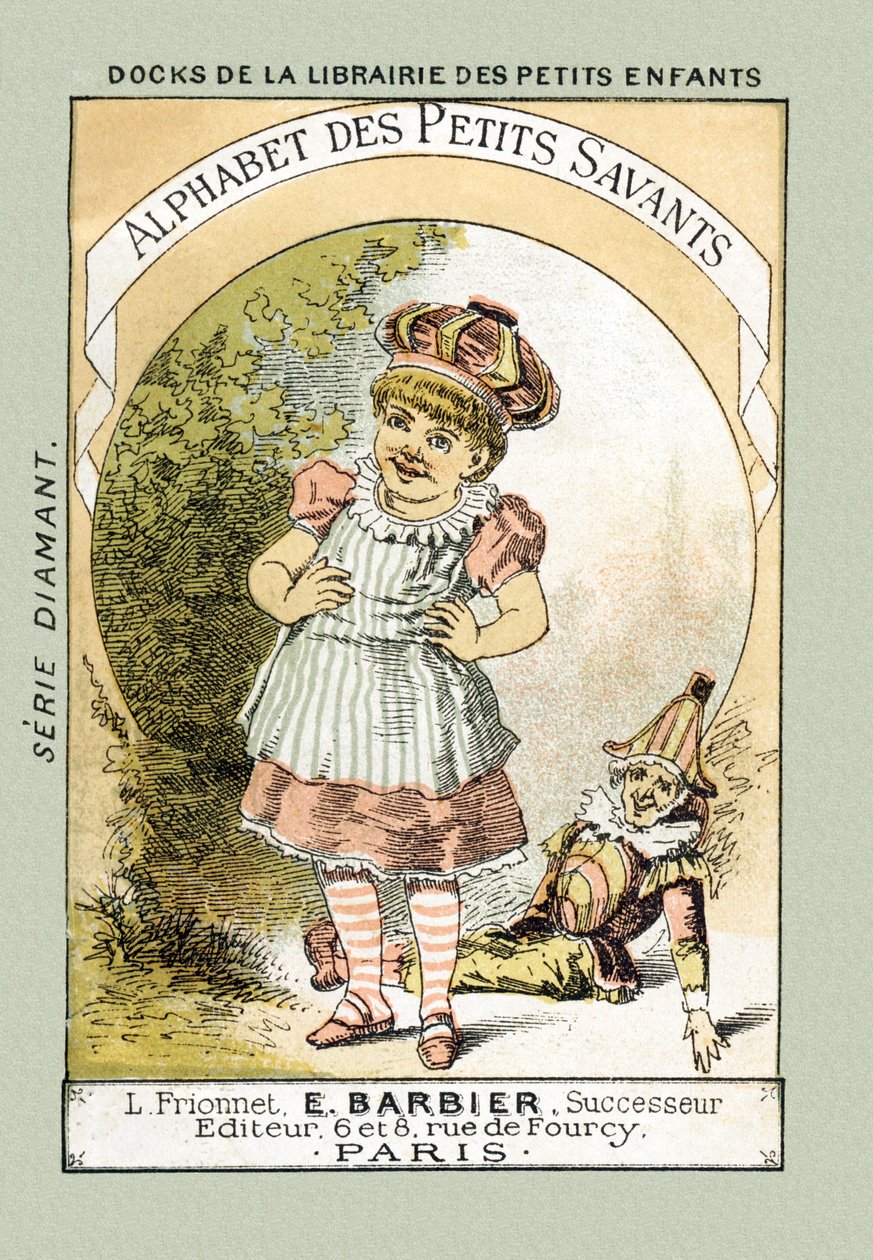 Couverture - Quand nous rions comme le bébé du titre, nous disons A A A A A A A A A - dans « Alphabet des petits savants », fin du XIXe siècle - French School