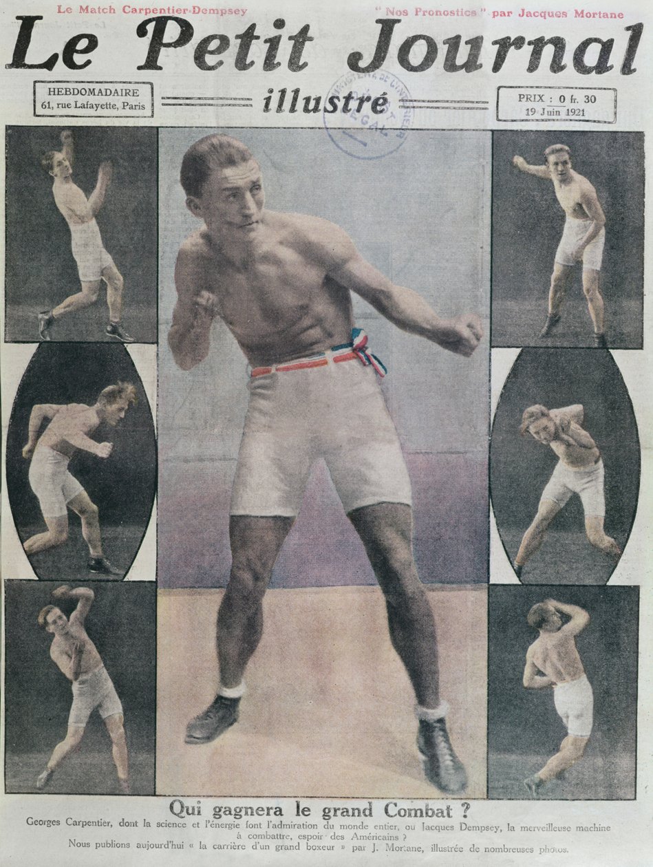 Couverture du Petit Journal présentant le combat entre Carpentier et Dempsey, 1921 - French School