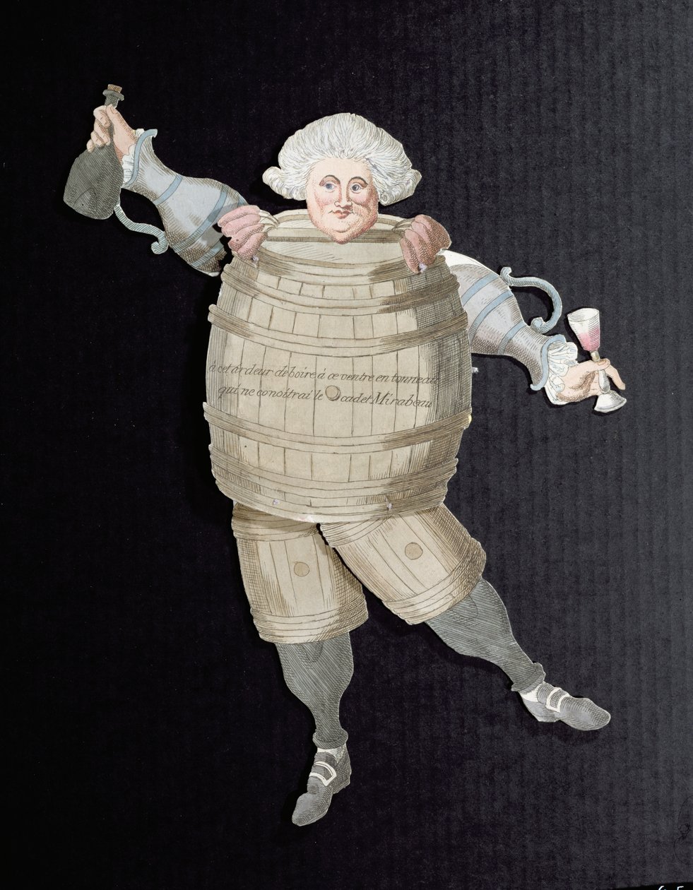 Découpage de Louis Riqueti, vicomte de Mirabeau, surnommé Mirabeau-Tonneau, vers 1790 - French School