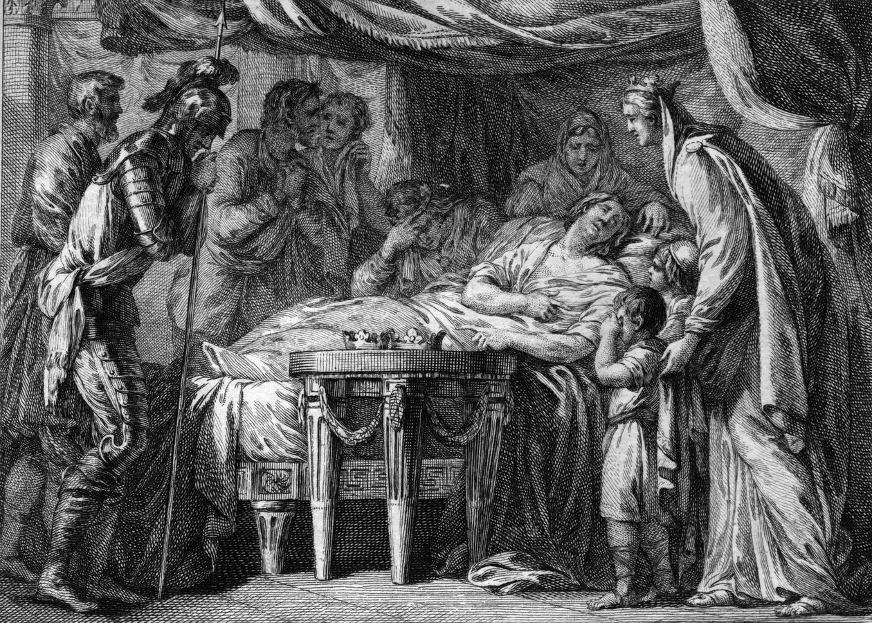 Mort de Childebert II (570-596), roi de Neustrie, d