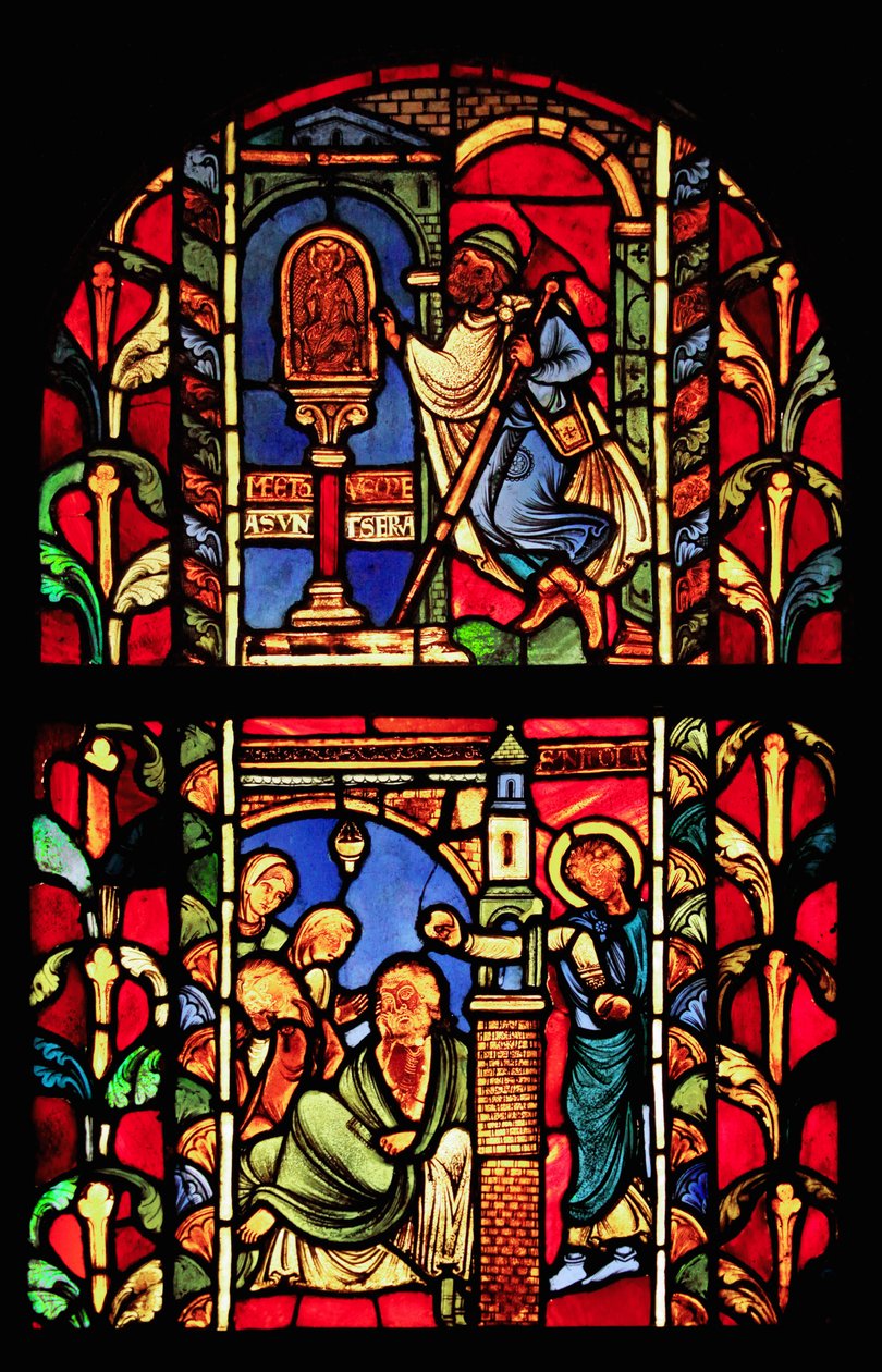 La fenêtre de Saint Nicolas (ex Cathédrale de Troyes) - French School