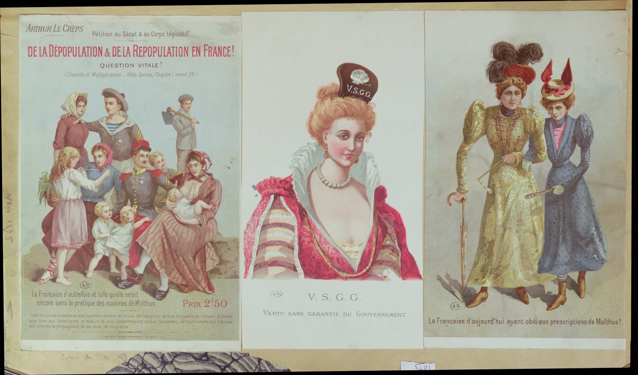 Dépopulation et Repeuplement en France, livret par Arthur Le Creps contre le malthusianisme, 1895 - French School