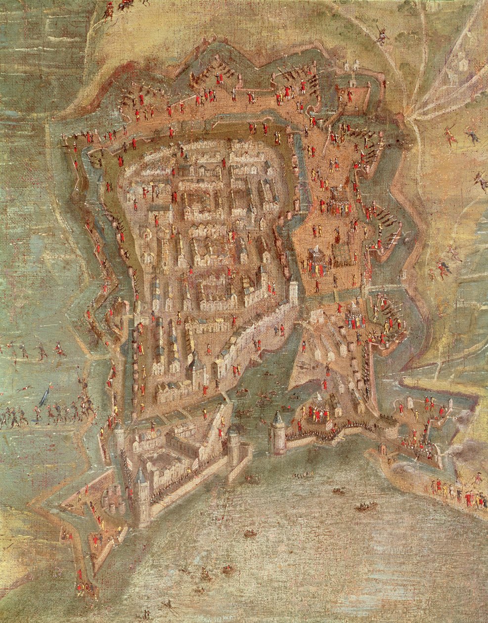 (détail) - Le Siège de La Rochelle par les troupes du cardinal Richelieu en 1627-68 - French School