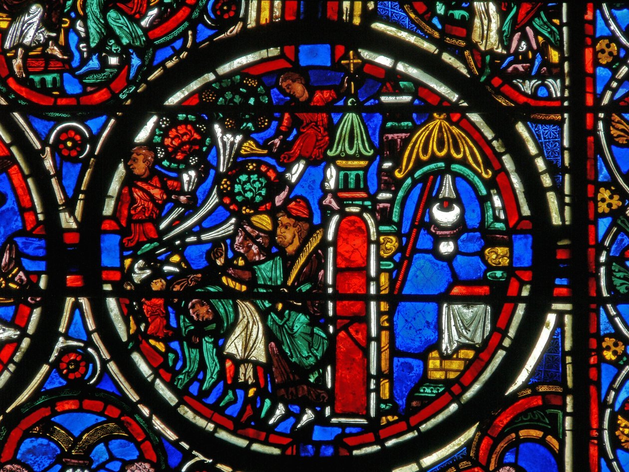 (détail) de la Passion : Christ accueilli à son entrée à Jérusalem - French School