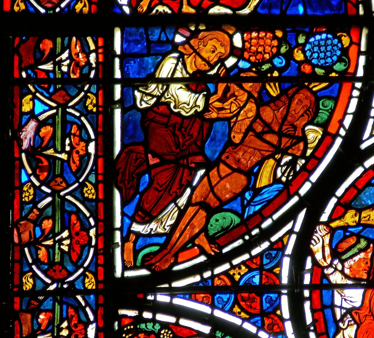 (détail) la parabole du Bon Samaritain : la création d