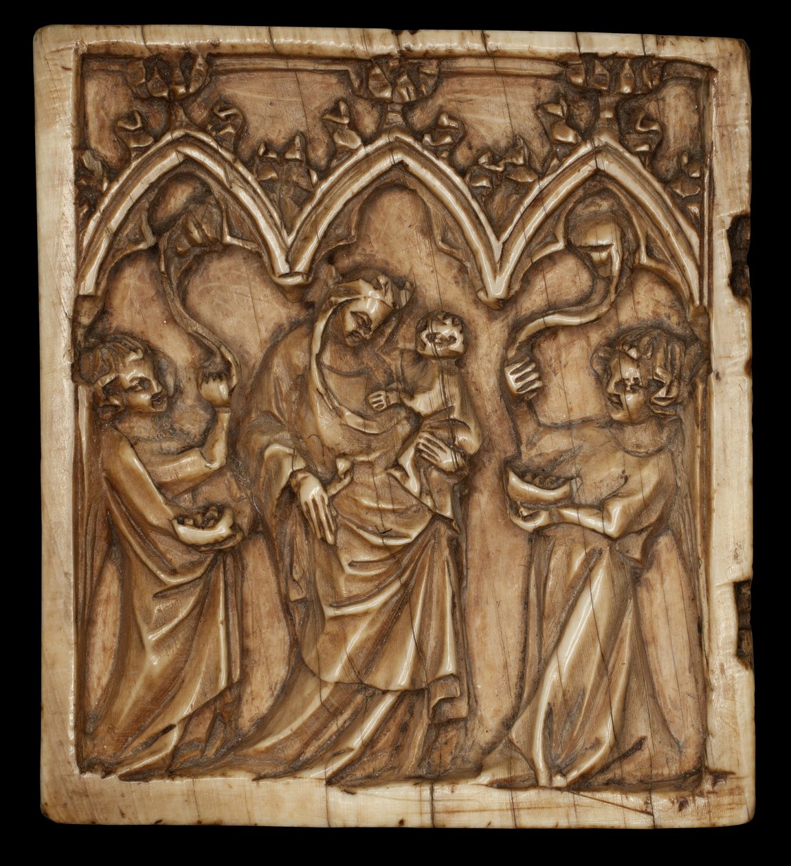 Panneau de Diptyque avec la Vierge et l