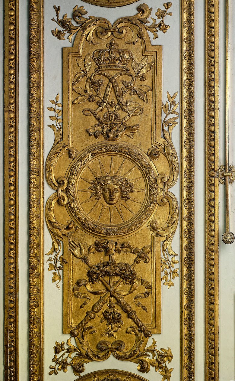 Porte en bois du Salon de Vénus avec soleil et sceptre. XVIIe siècle Versailles, Musée du Château - French School