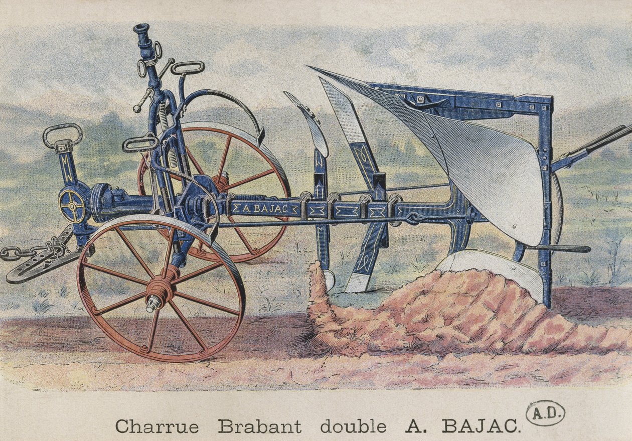 Charrue double Brabant inventée par Antoine Bajac, vers 1900 - French School