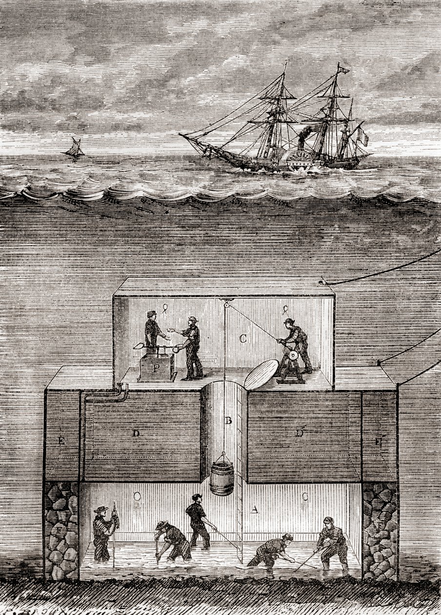 Le bateau sous-marin à vapeur du Dr Antoine Prosper Payerne au XIXe siècle, appelé 