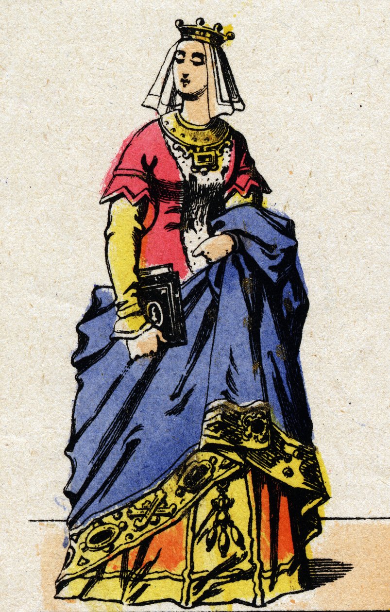 Dynastie des Valois : Portrait de Charlotte de Savoie (1441-1483) Reine de France, épouse de Louis XI de France, dit le Prudent (1423-1483). Imagerie d