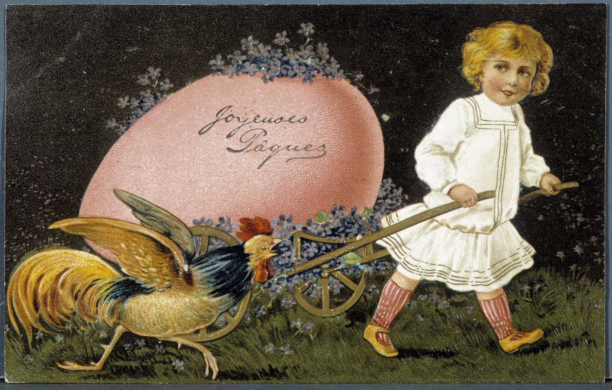 Carte postale de vœux de Pâques, 20ème siècle - French School