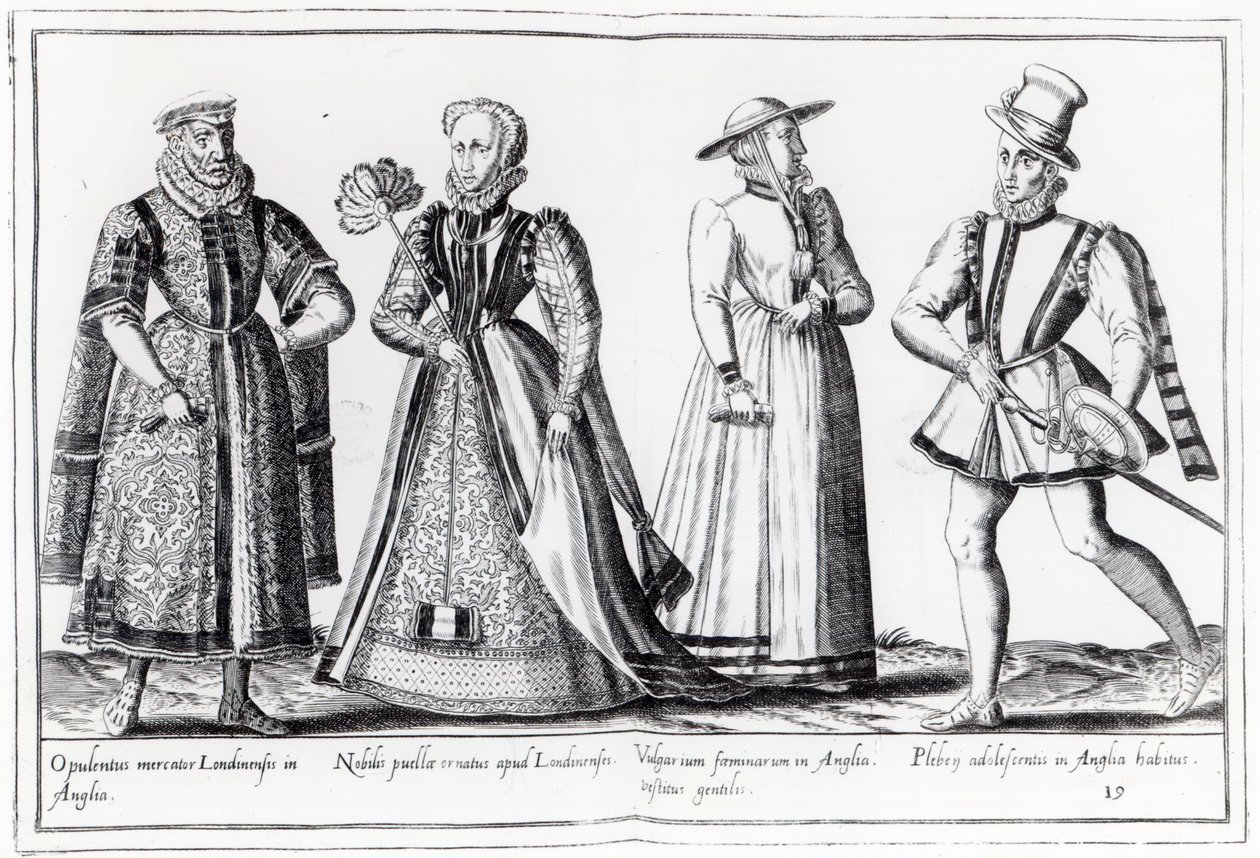 Mode pendant la période Tudor (gravure) - French School