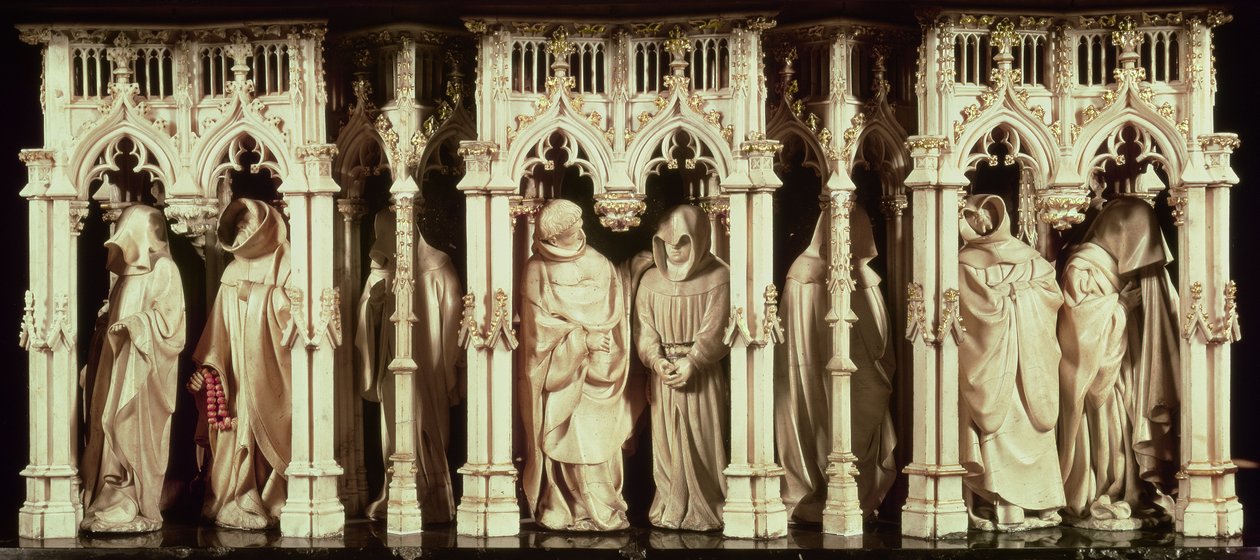 Figures de moines du tombeau de Philippe le Hardi, duc de Bourgogne (1342-1404), par Jean de Marville (d.1389), Claus Sluter (d.1406) et Claus de Werve (c.1380-1439), commandé pour le monastère - French School