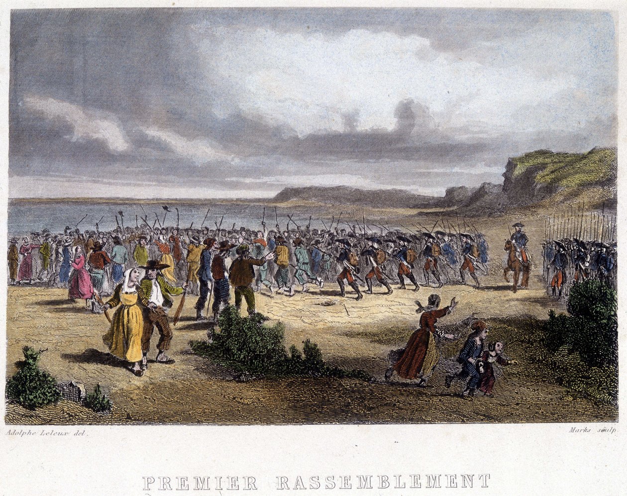 Première réunion des Vendéens - gravure - French School