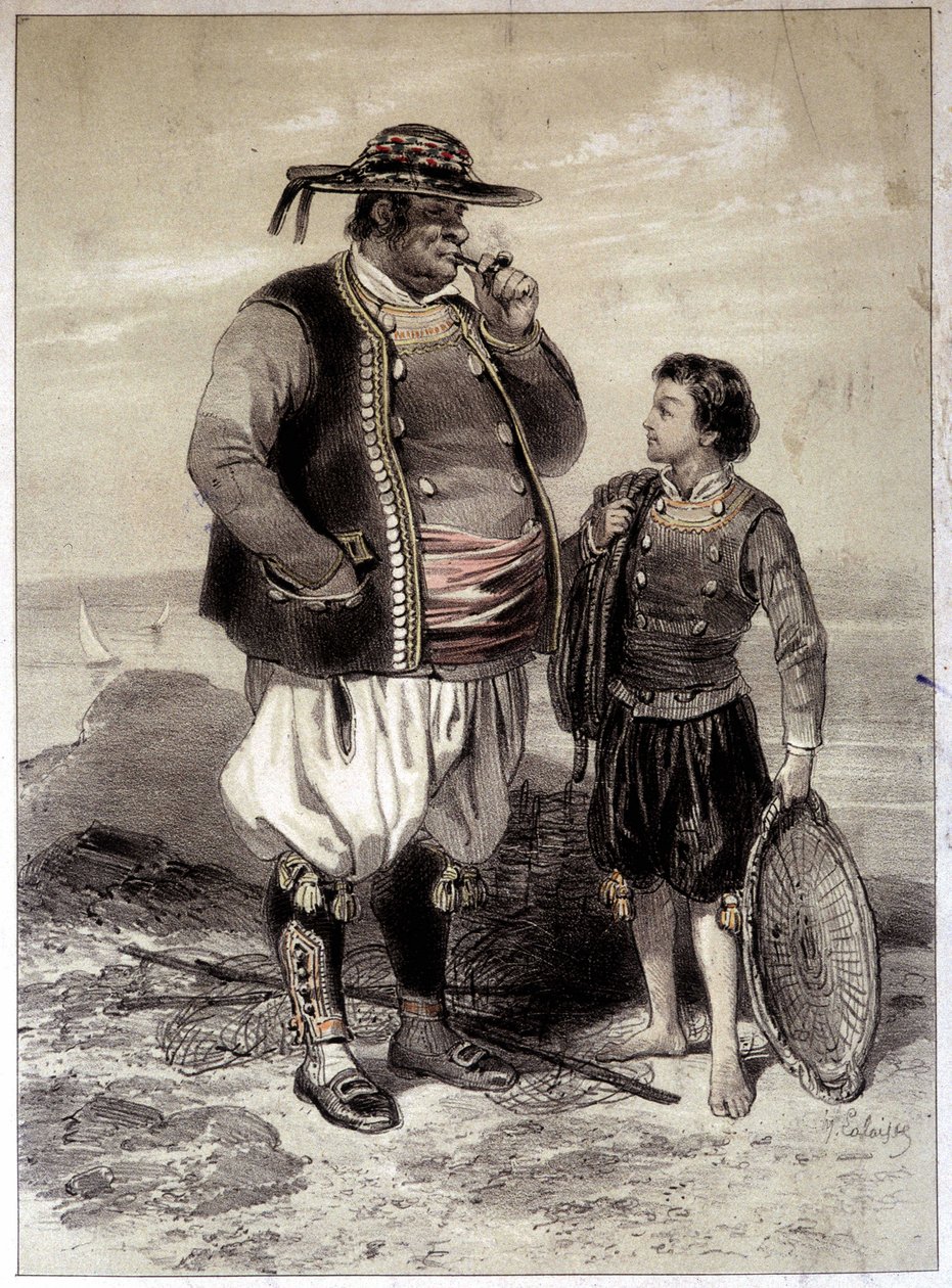 Pêcheurs de Douarnenez, vers 1855 - French School