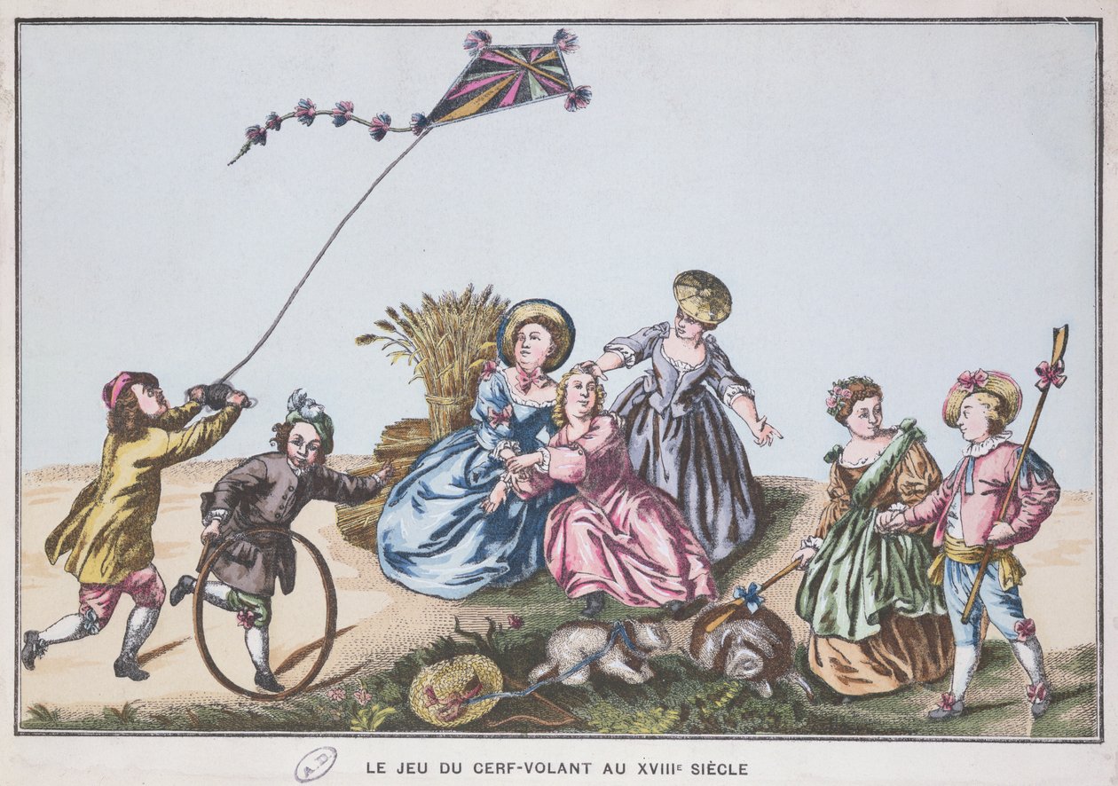 Faire voler un cerf-volant au 18ème siècle - French School