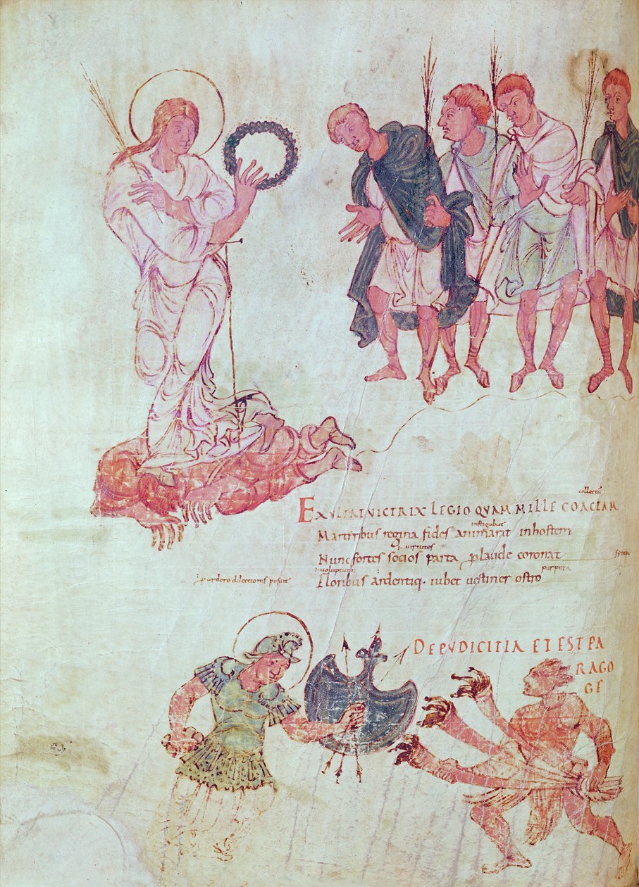 Fol.15.083 de la Psychomachie de Prudence - French School