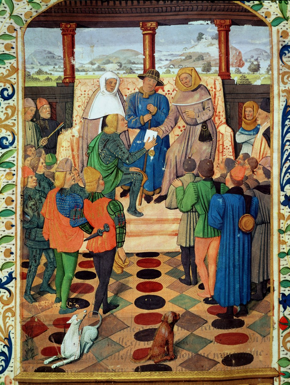 Charles VII remettant un document à Jeanne d