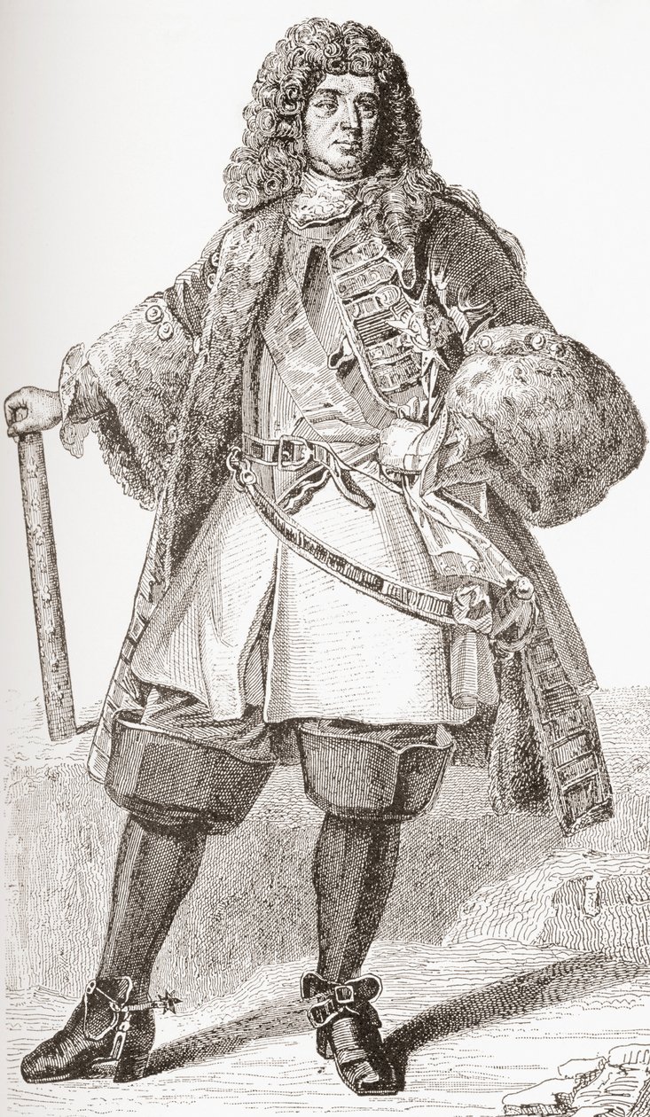 François de Neufville, 2ème duc de Villeroy, 1644-1730. Soldat français. De Les Heures Libres publié en 1908. - French School