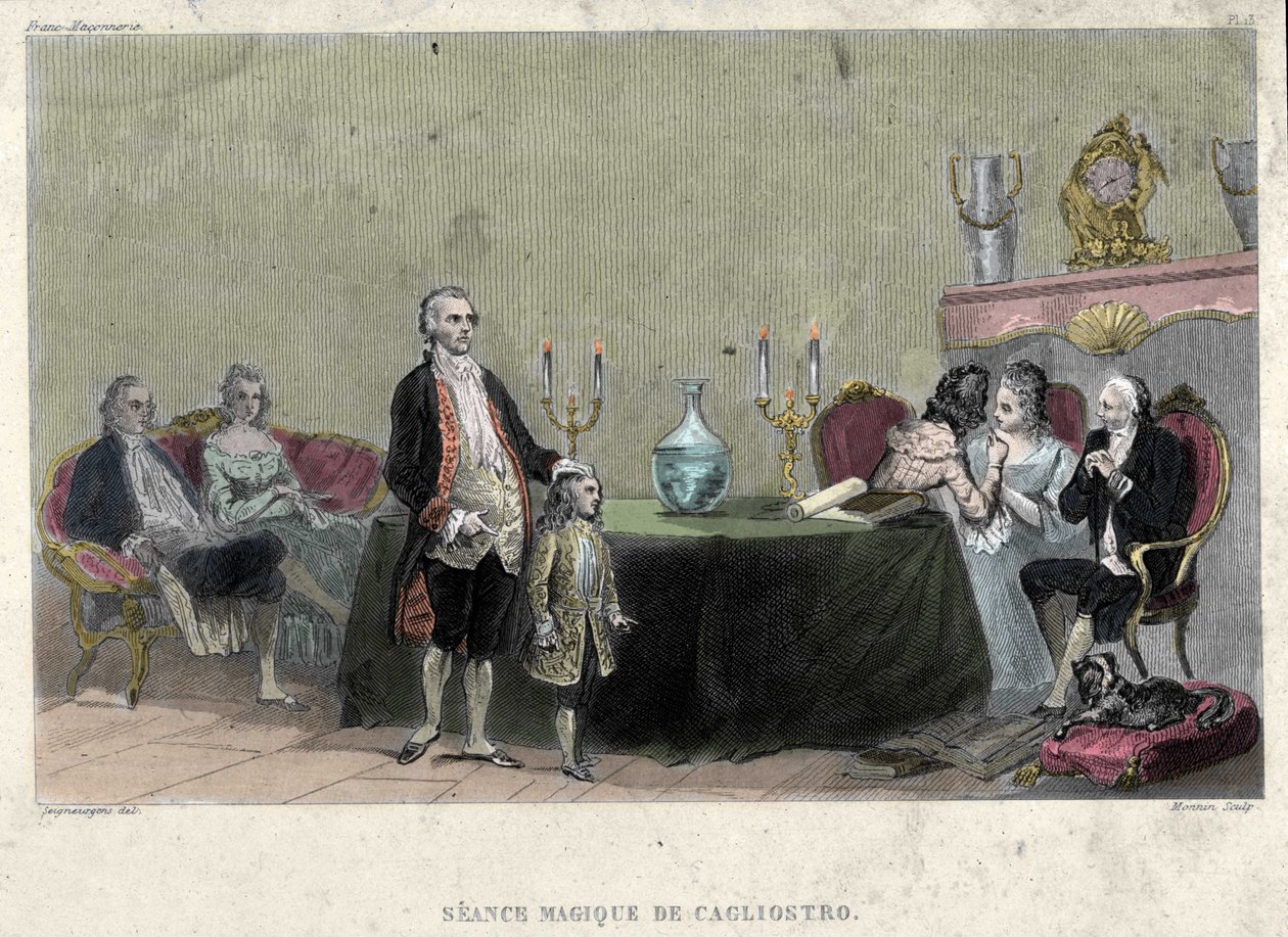 Franc-maçonnerie : séance de magie par Giuseppe Balsamo, connu sous le nom d