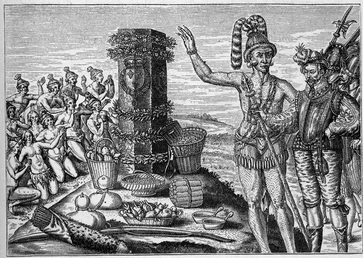 Colonie française en Amérique: Les Floridiens adorent la colonne commémorative érigée par René de Laudonnière en mémoire des attaques espagnoles sur les colonies protestantes françaises en 1564. D