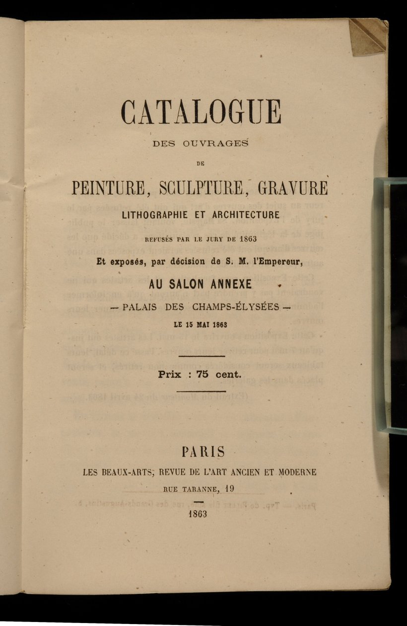 Frontispice du catalogue du Salon des Refusés, 1863 - French School