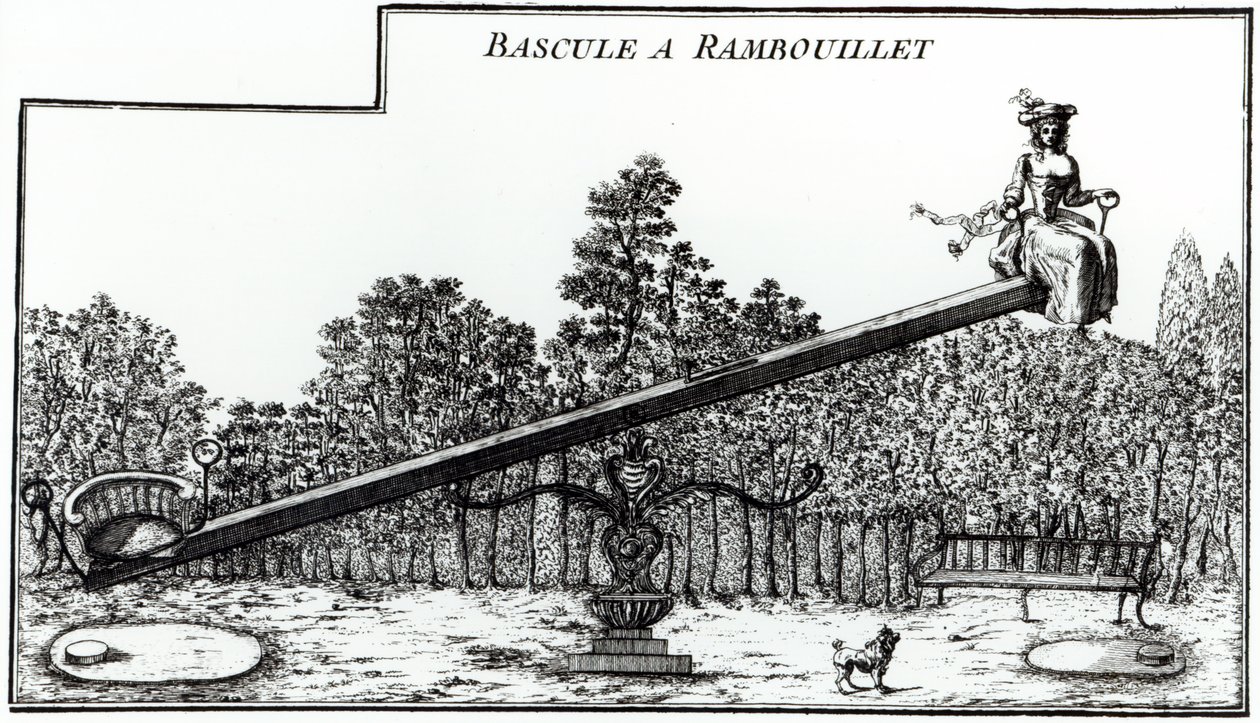 Balançoire de jardin à Rambouillet, de Détails des Nouveaux Jardins à la Mode par George Louis Le Rouge, publié 1775-78 - French School