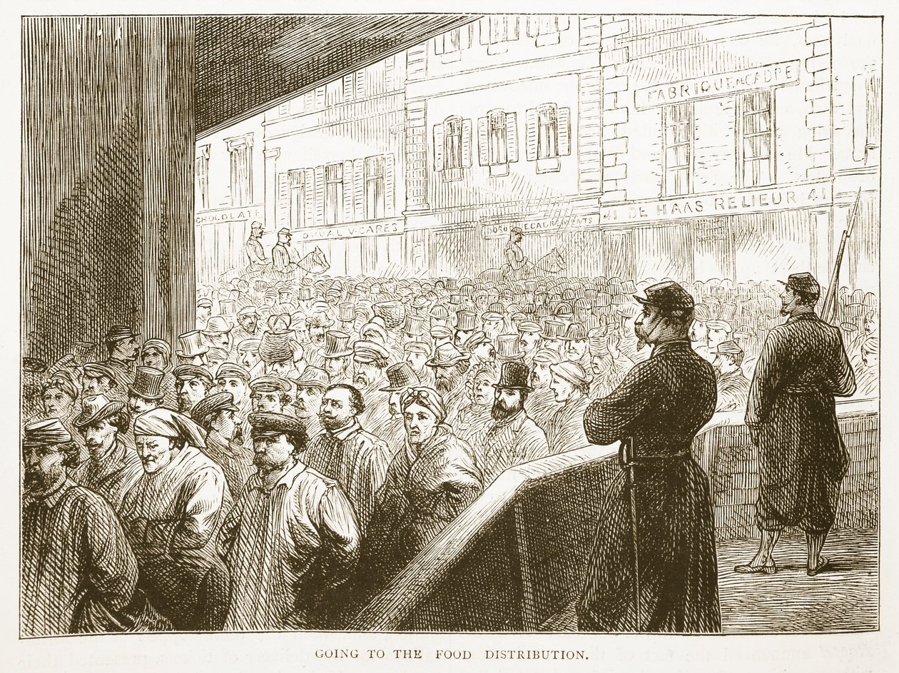 Aller à la distribution de nourriture, illustration de l