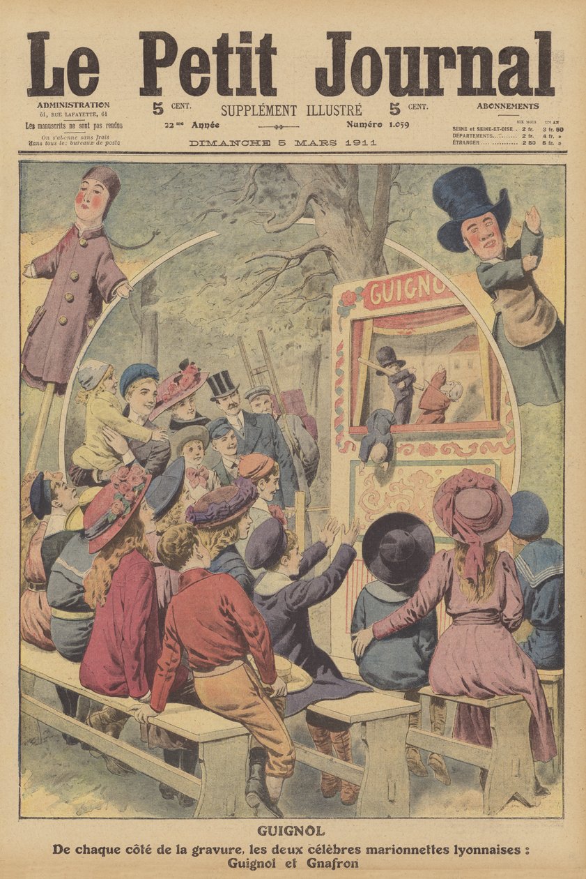 Guignol et Gnafron, célèbres marionnettes françaises d