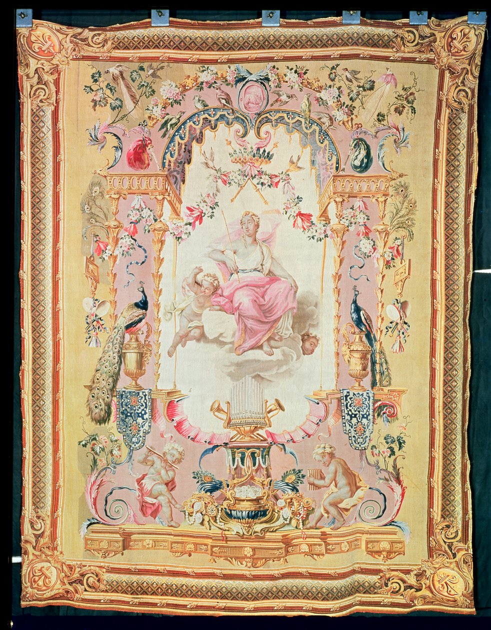 Harmonie et Junon : du Triomphe des Dieux, tapisserie des Gobelins, 1699 - French School