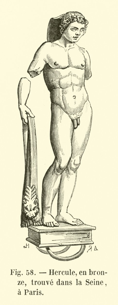 Hercule, en bronze, trouve dans la Seine, a Paris (engraving) - French School