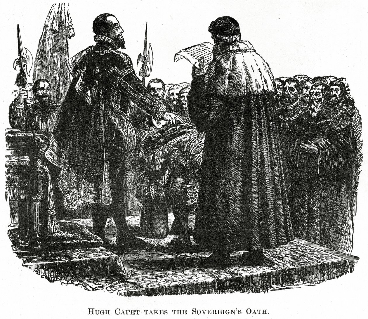 Hugues Capet prête serment, vers 1882 - French School