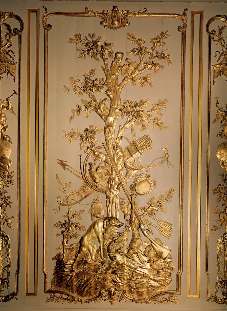 Scène de chasse, boiseries provenant de la salle à manger de l