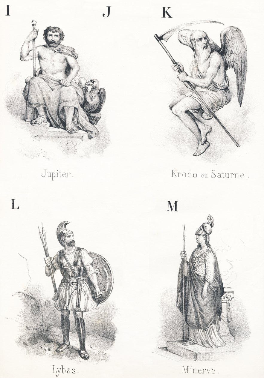 ; IJ K L M : Jupiter, Krodo, Lybas, Minerve - French School