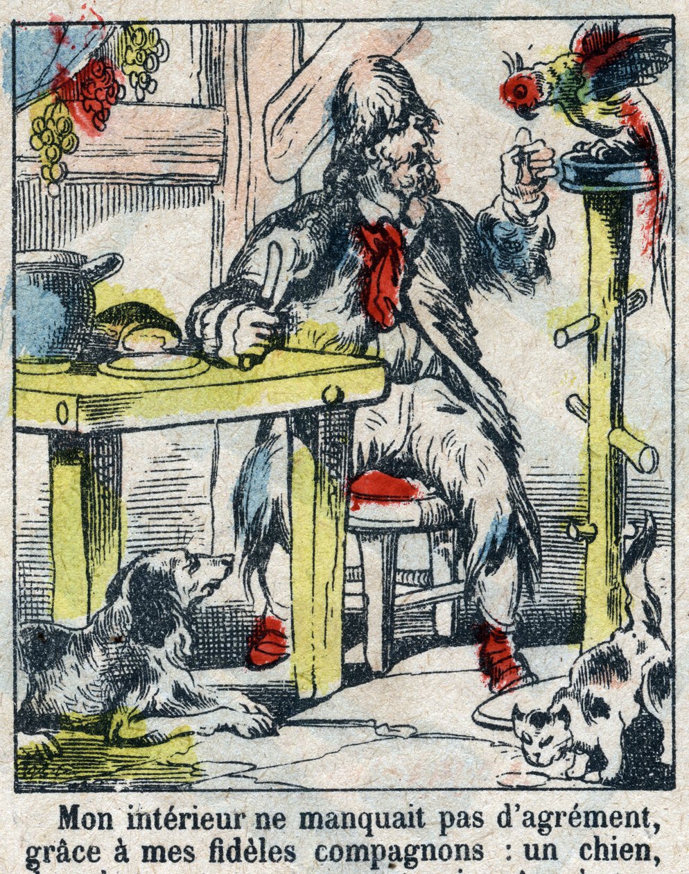 Illustration pour le livre de Daniel Defoe "Robinson Crusoé". Imagerie d